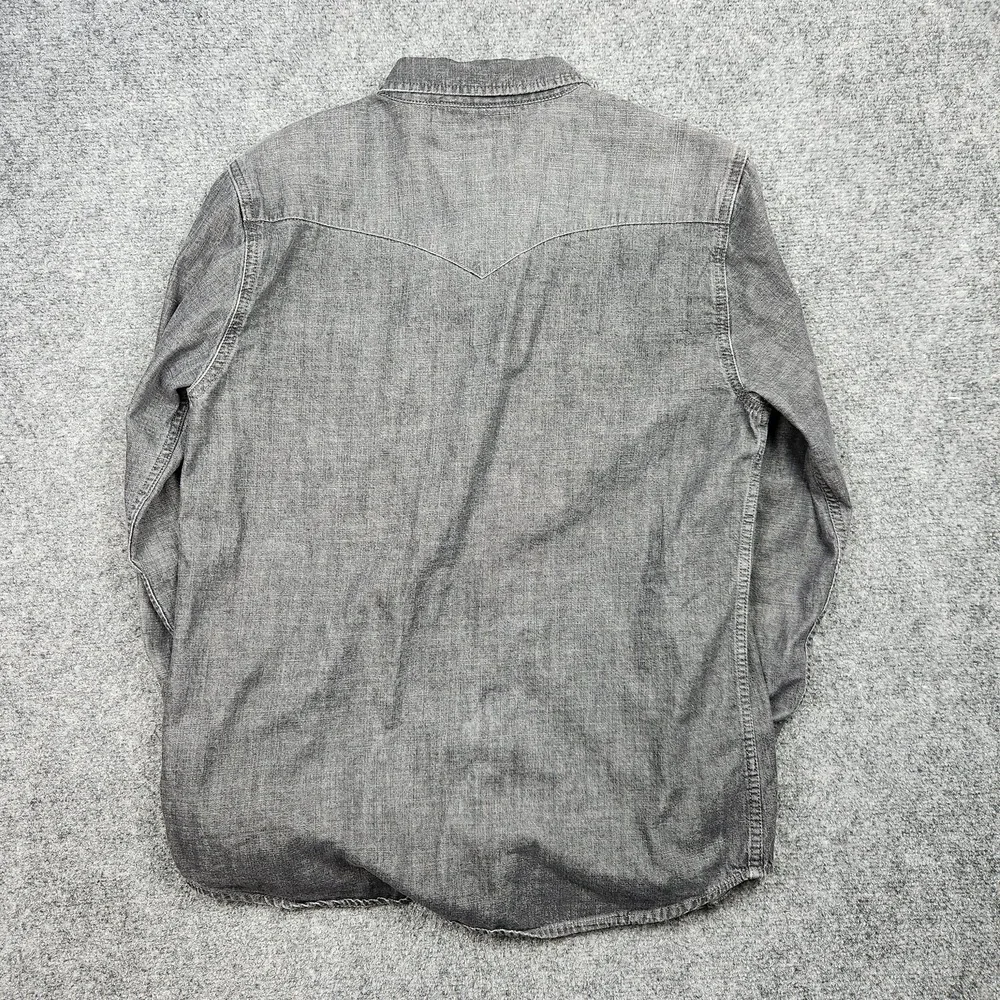 Levi's Western Shirt Mens Medium Black Denim Snap Front Long Sleeve Casual - Picture 2 of 9